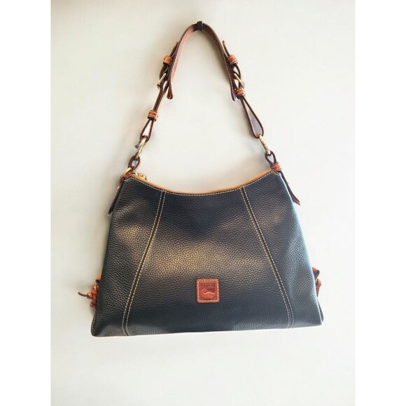 Dooney & Bourke Handbags - Dooney & Bourke Pebble Grain Small East West Slouch Shoulder Bag  Black & Brown